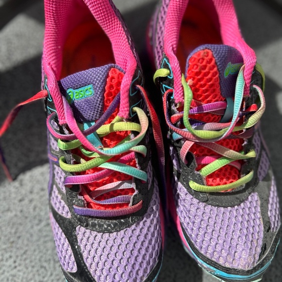 Asics Women's Gel Cumulus Purple and Pink Athletic Shoes - Picture 5 of 9